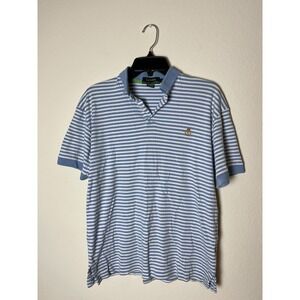 Lauren Ralph Lauren Fit Polo Shirt‎ Mens Size S Blue Striped Logo Preppy Sport